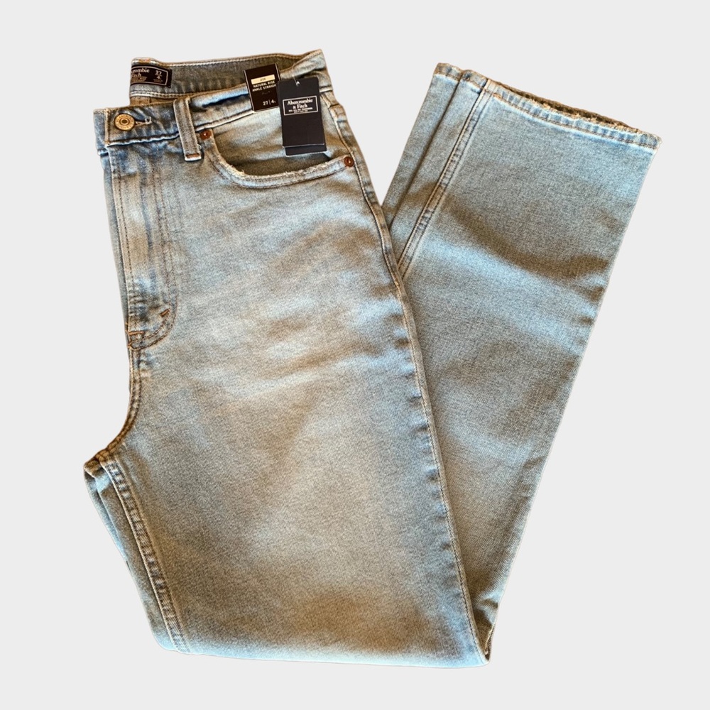 ABERCROMBIE & FITCH Zoe Natural Rise Ankle Straight Jean 27 LONG